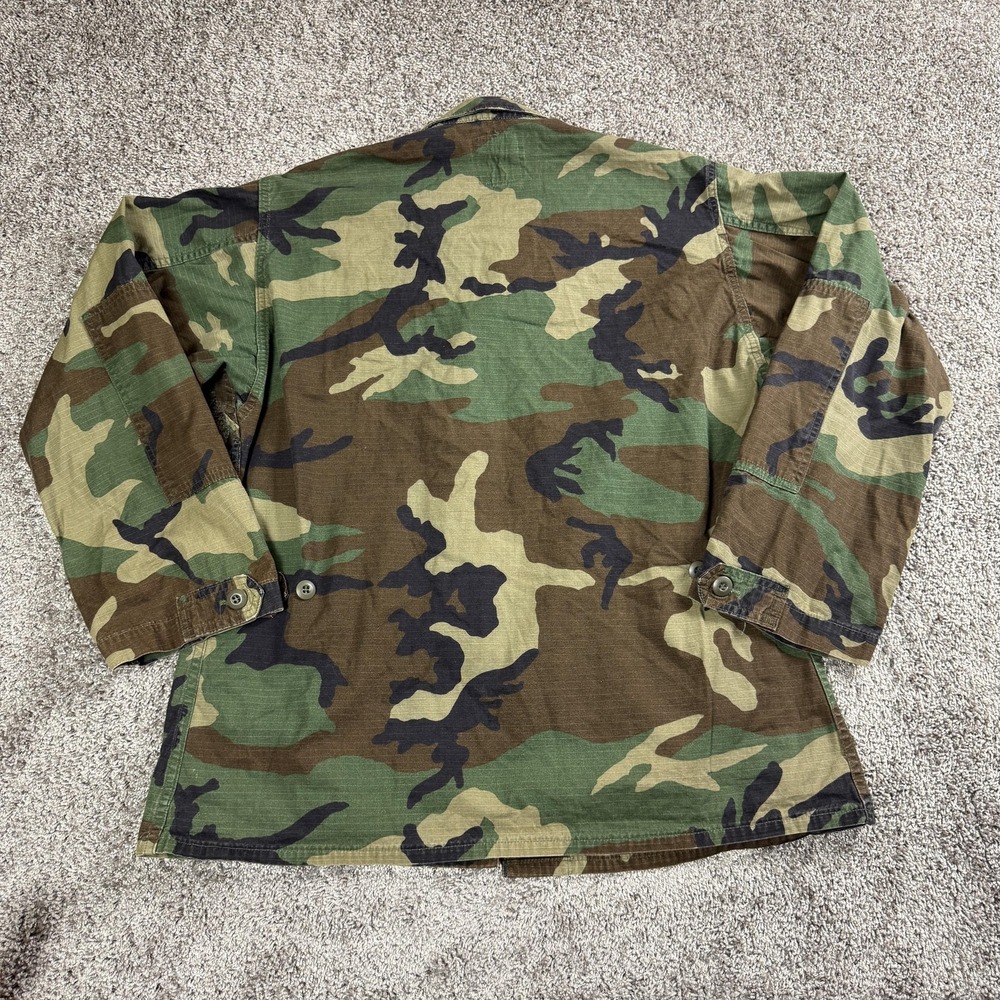 Vintage US Army Jacket Mens Medium Regular Woodland Camo Military‎ Coat 80s - Picture 2 of 11